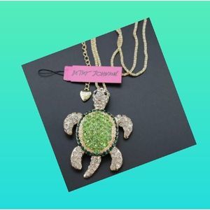 Betsey Johnson rhinestone sea turtle necklace